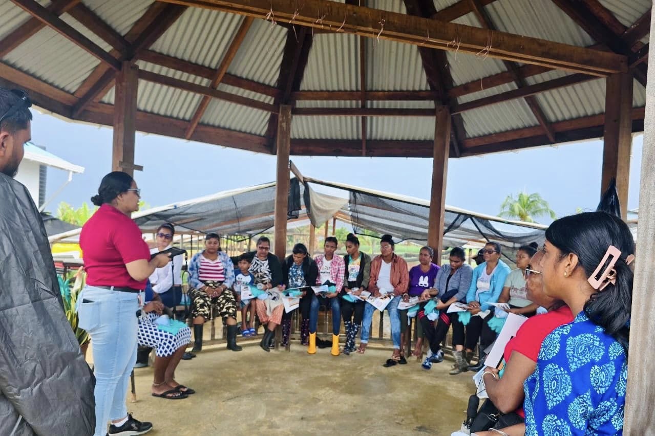 Pesticides Awareness Training with farmers at Ministry of Agriculture Model Farm, Fort Wellington, Region 5.